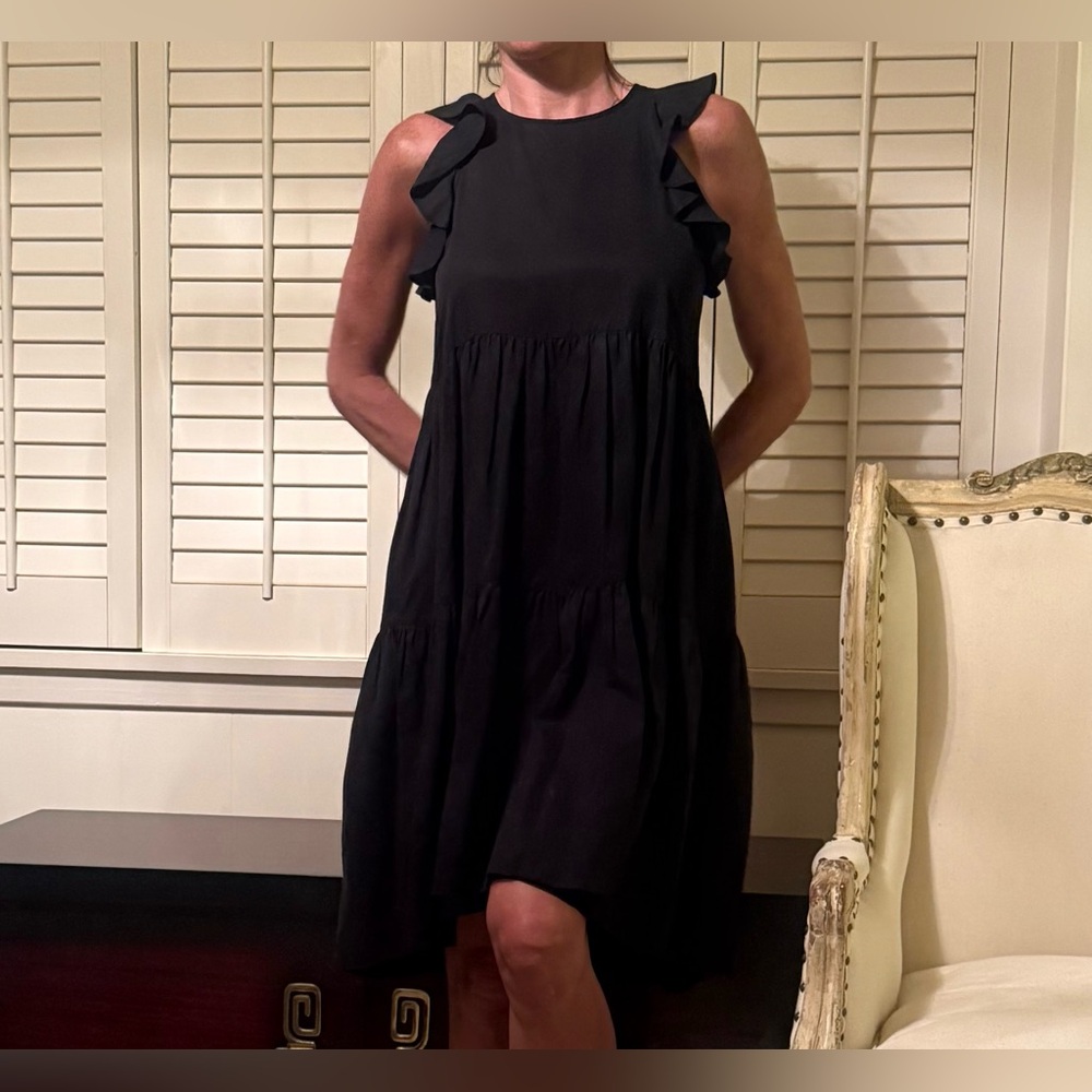 Ulla Johnson linen blend black tiered dress - Picture 10 of 16